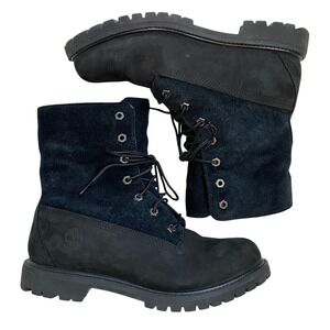 Timberland Women's Waterproof Snow Boots Size 8.5 Teddy Fleece Combat Boots